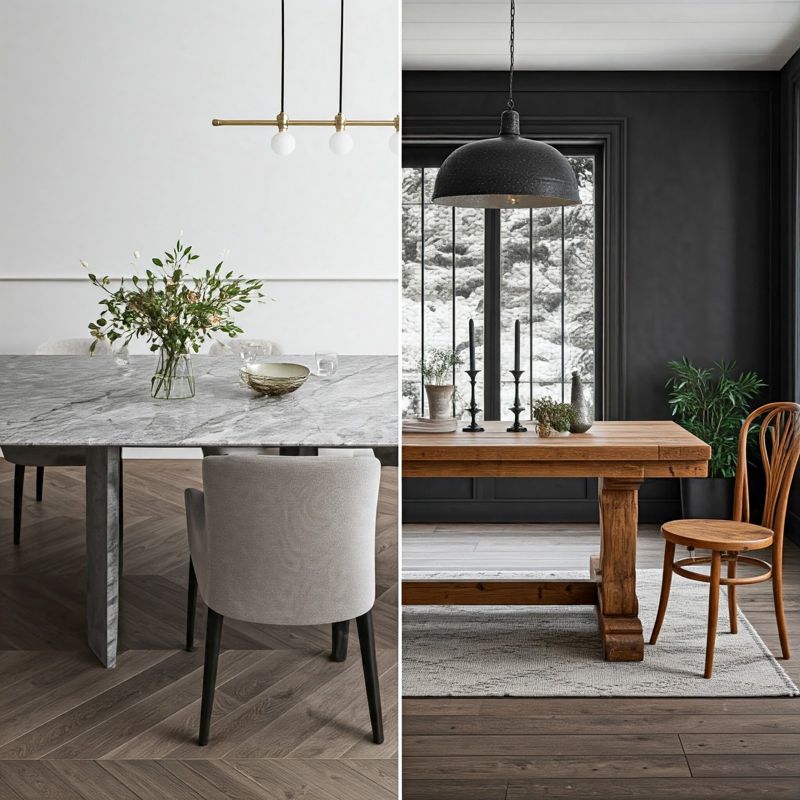 Marble vs. Wood Dining Tables